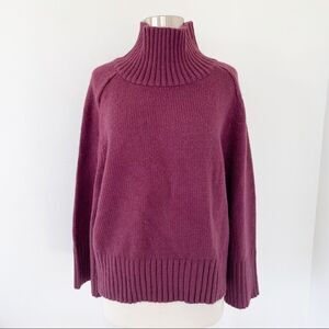 New Ann Taylor Purple Shimmer Knit Sweater Pullover Size Small Heavyweight Wine